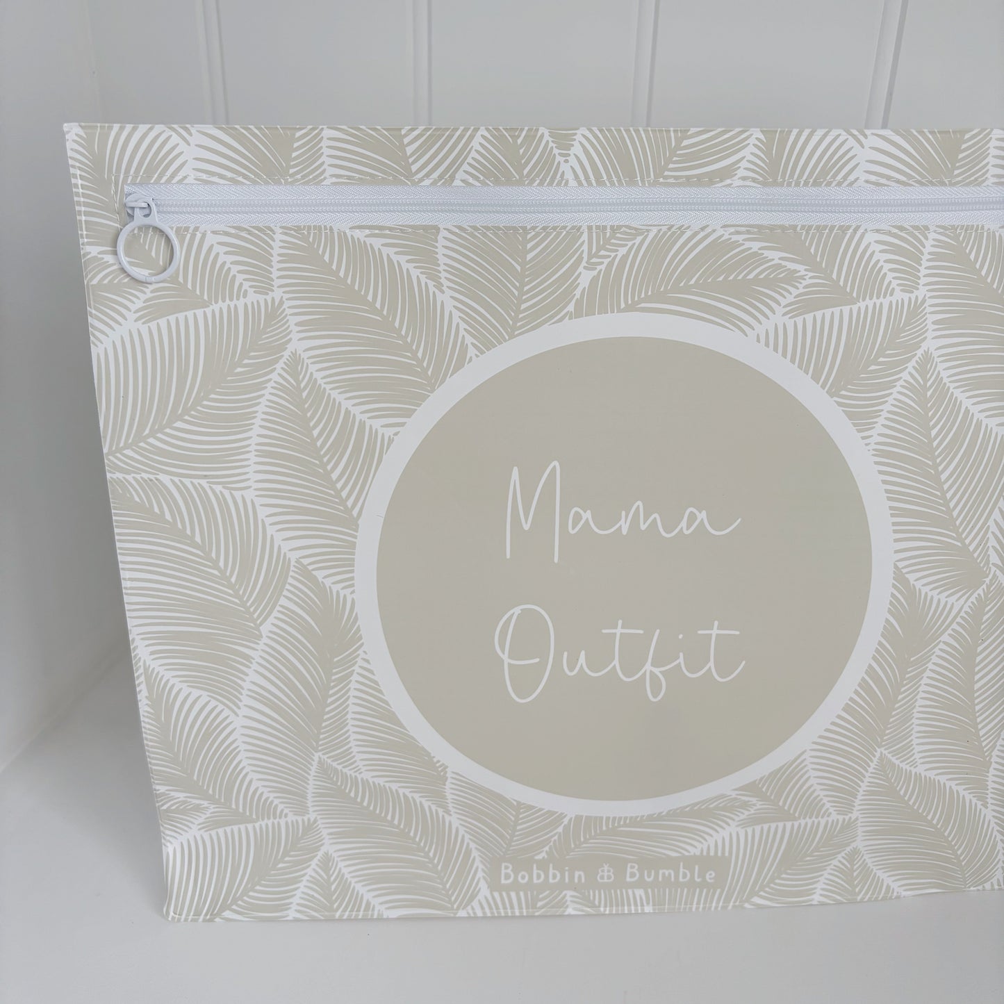 Hospital Bag Organiser Pouches - Unisex Beige Leaf Print - Baby & Toddler