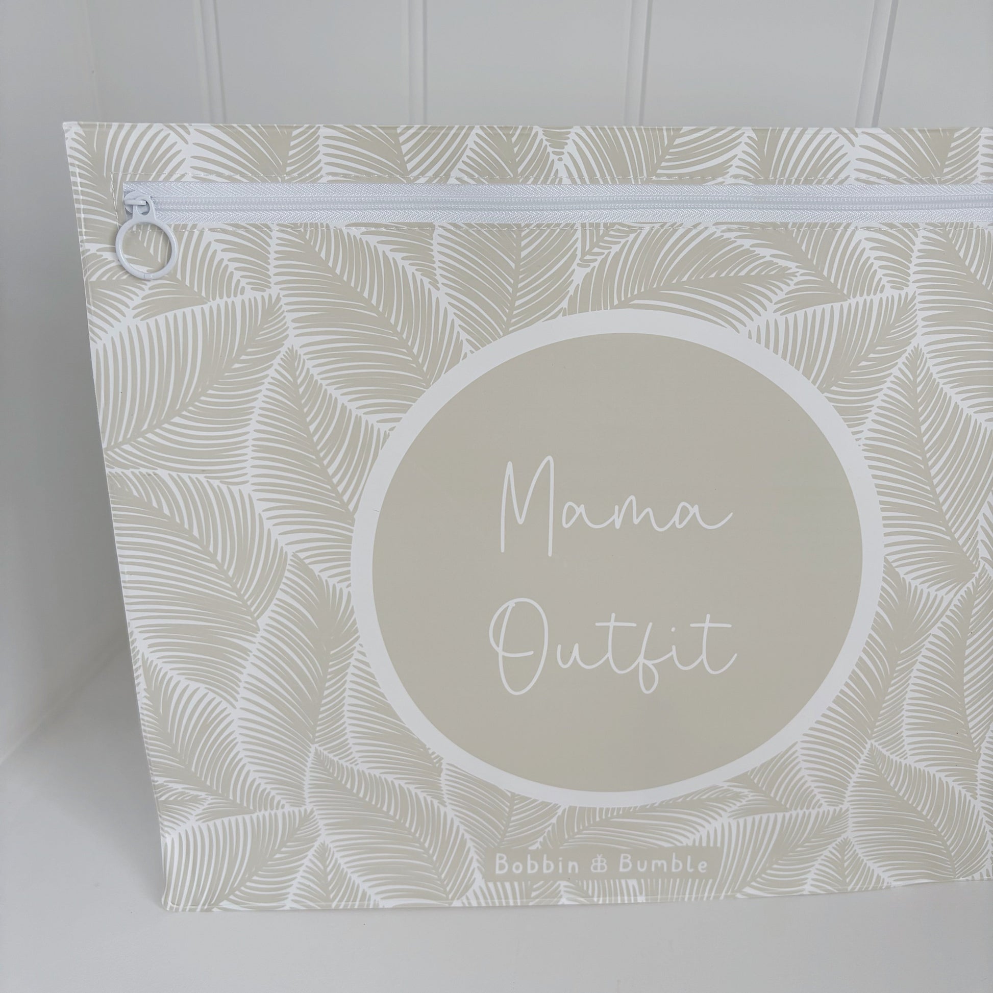 Hospital Bag Organiser Pouches - Unisex Beige Leaf Print - Baby & Toddler