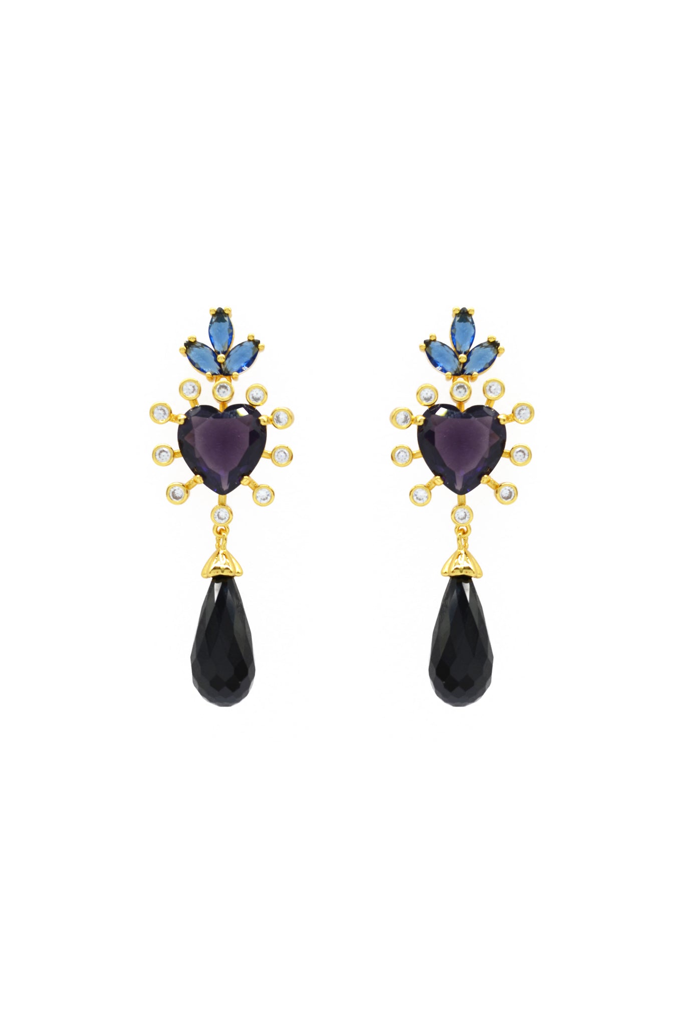 Maroon Dangle Statement Earring with Pearl - EARRINGS