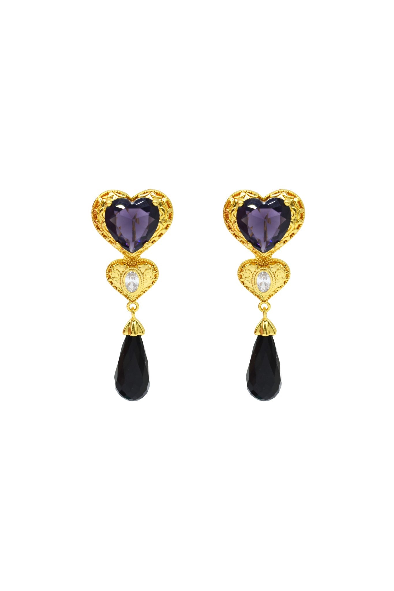 Maroon Dangle Statement Earring with Pearl - EARRINGS