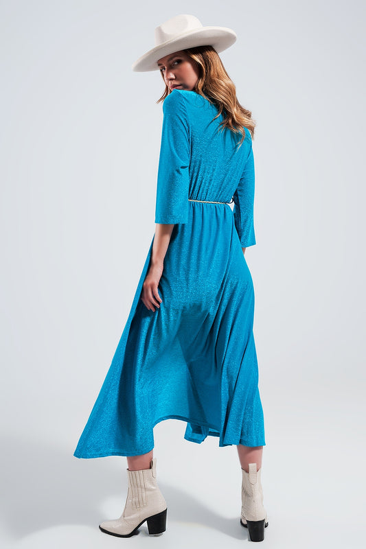 Maxi dress in shimmer blue - Dresses