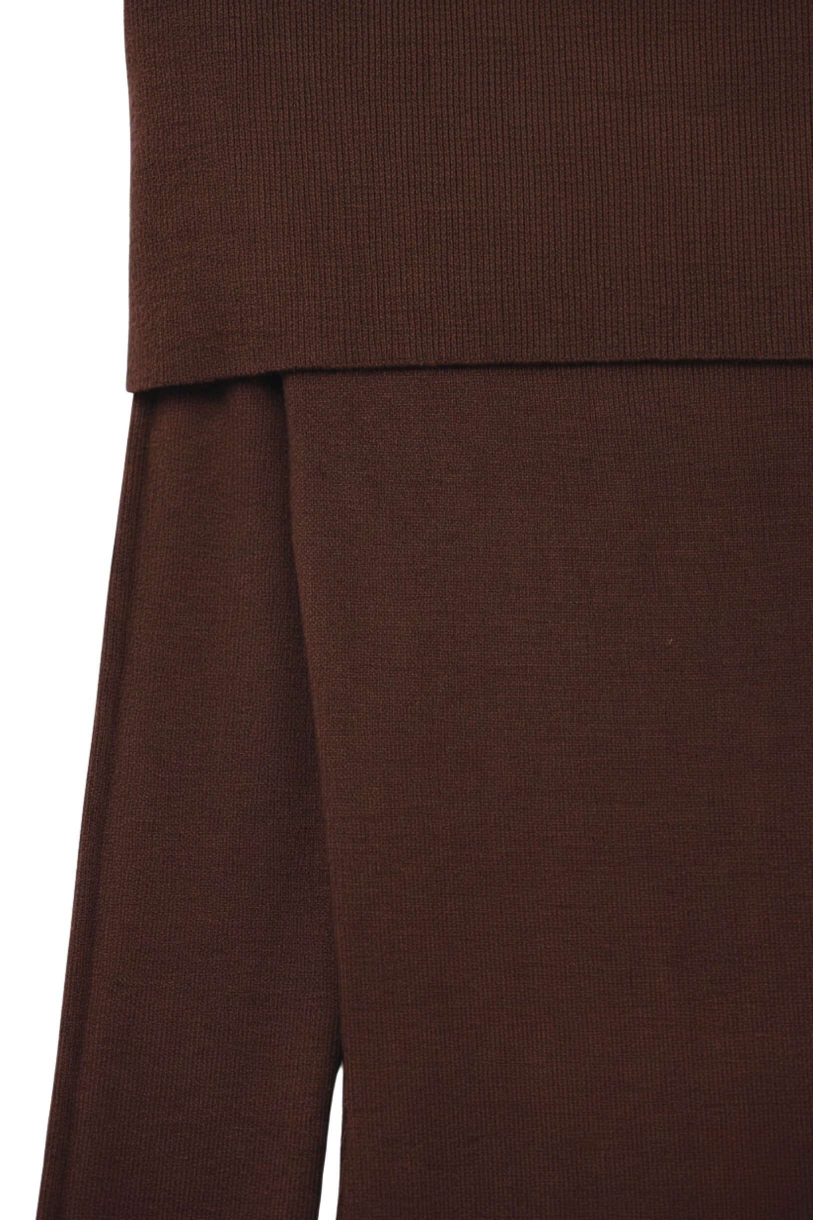 Maxi Knitted wide Bardot Dress in brown - Dresses