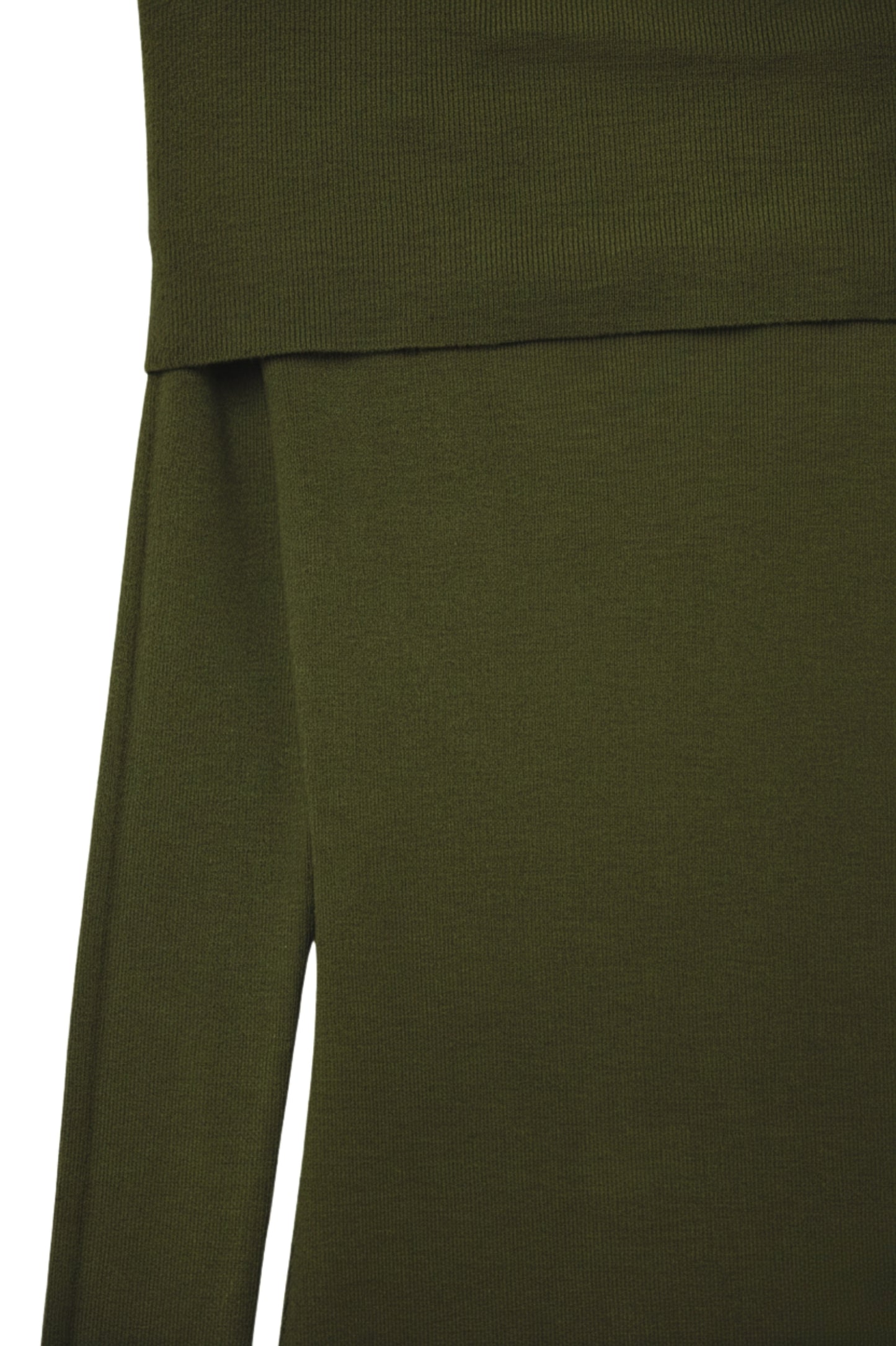 Maxi Knitted wide Bardot Dress in khaki - Dresses