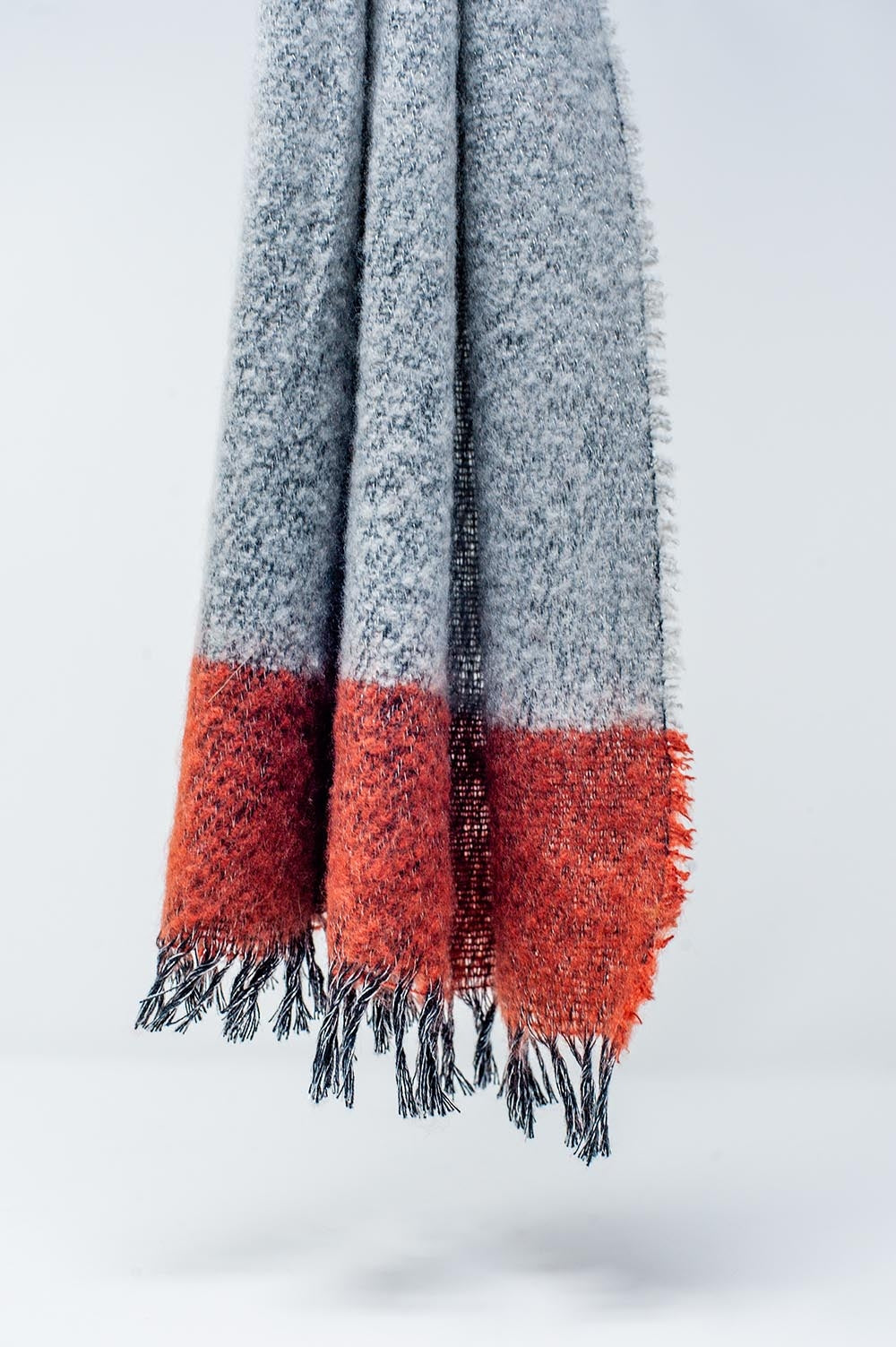 Melange mix stripe scarf in red - Scarves