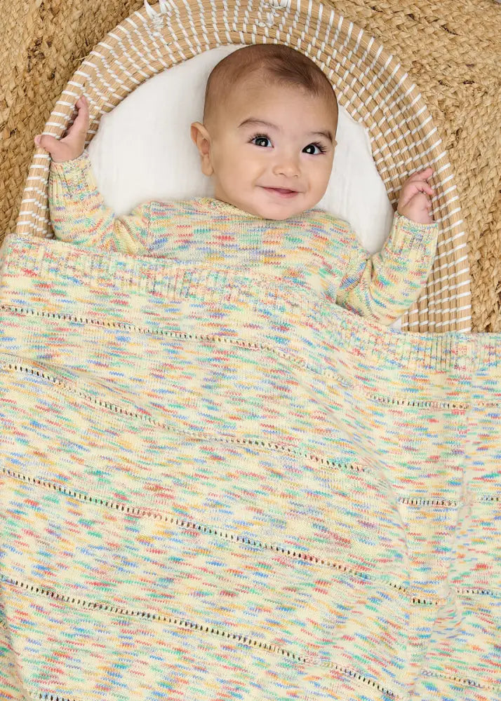 Merry - Space Dye Knitted Baby Blanket - Receiving Blankets