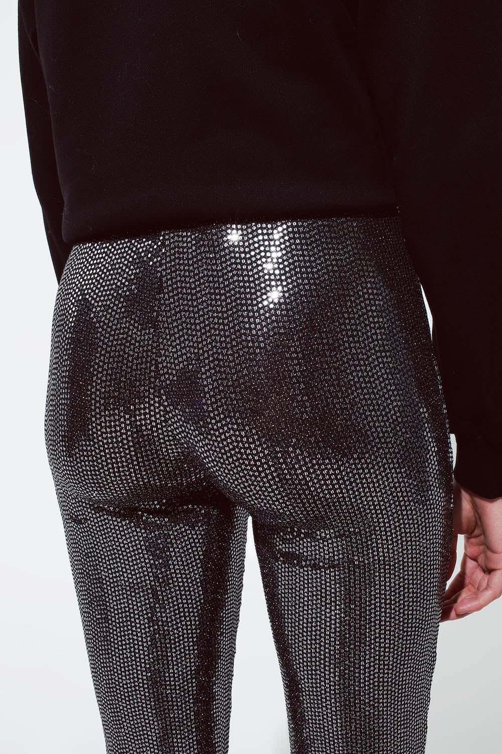 Metallic fabric flare Leggings in silver - Trousers