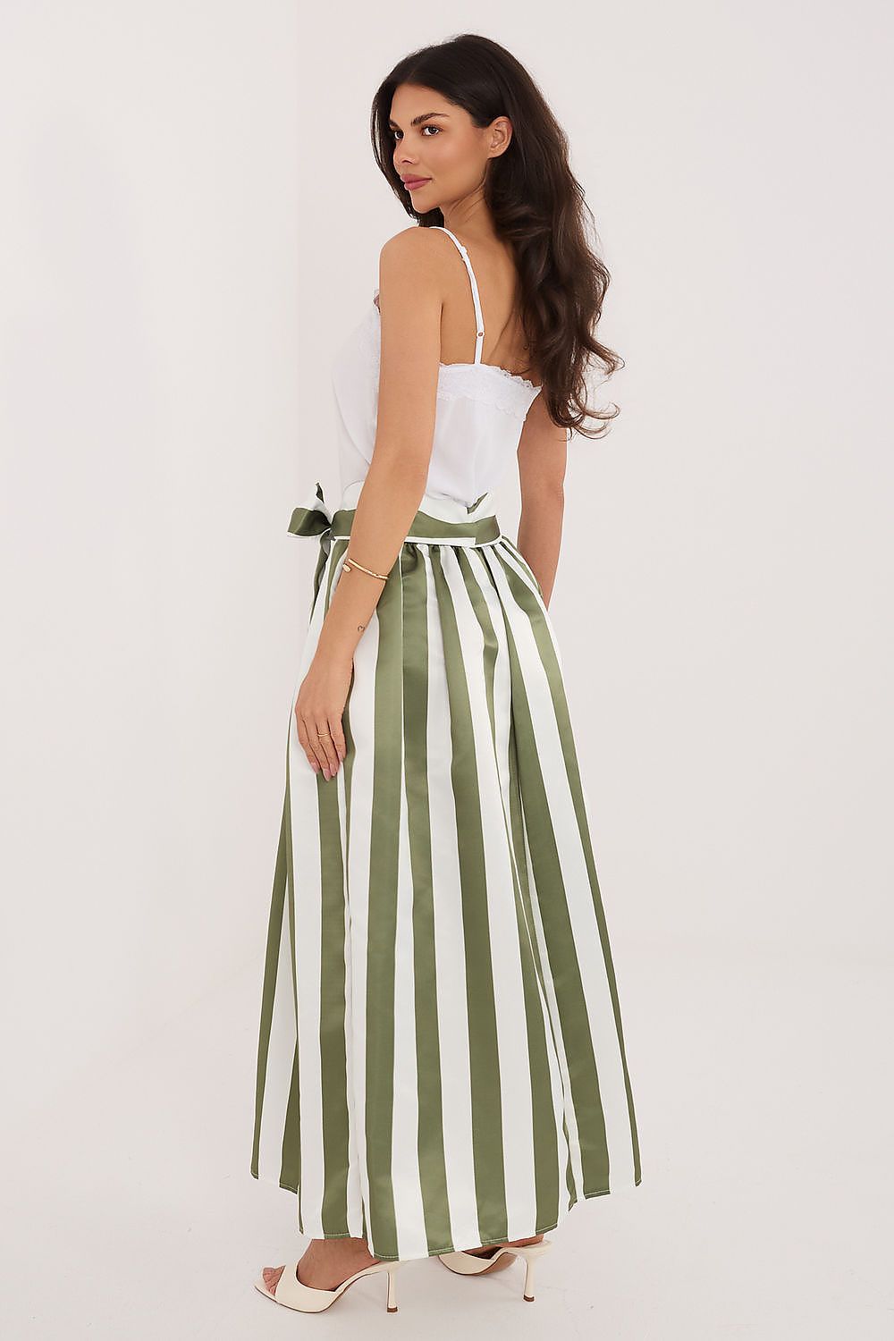 Striped Midi Length Skirt for Women - Skirts