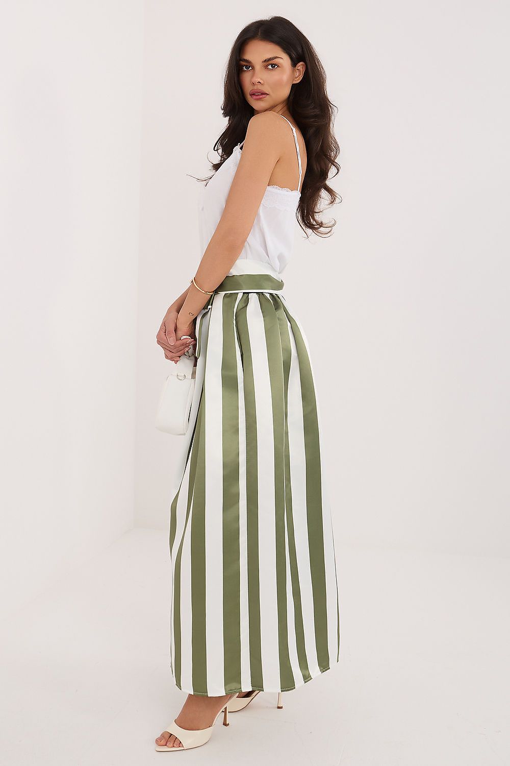 Striped Midi Length Skirt for Women - Skirts