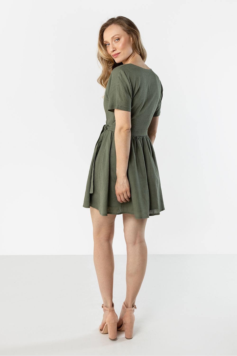 Mini Daydress in Olive Green for Summer Style - Dresses
