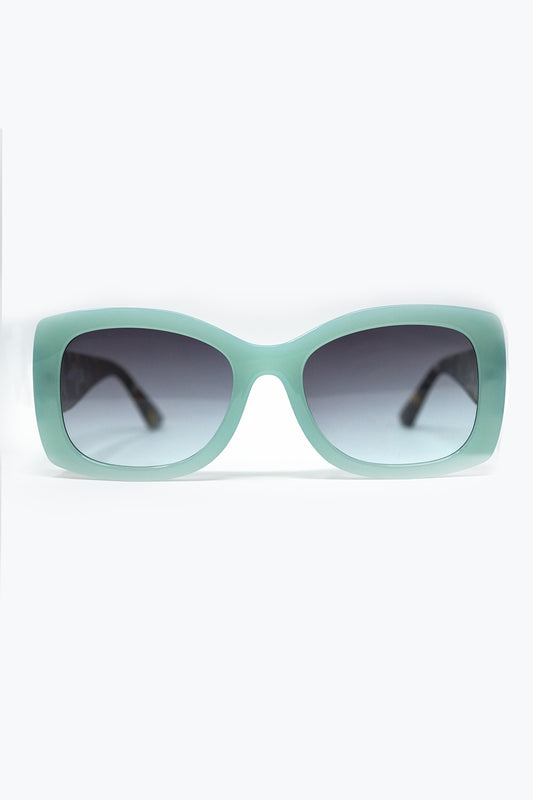 Mint Green Oversized Oval Sunglasses in Acetate -