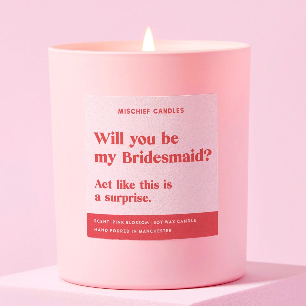 Be My Bridesmaid Gift Funny Bridesmaid Proposal Candle Act Surprised Candle Only - Candles