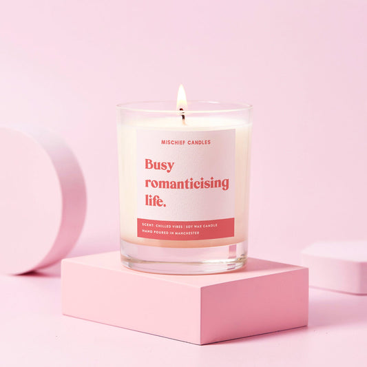 Funny Friend Gift Soy Wax Candle Busy Romanticising Life - Gifts > Friend Gifts