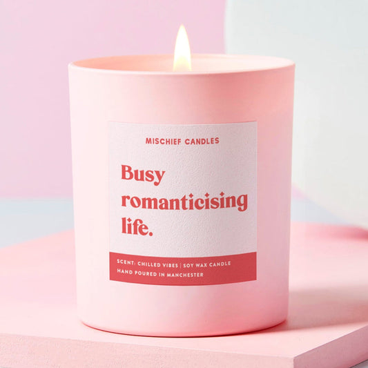 Funny Friend Gift Soy Wax Candle Busy Romanticising Life - Gifts > Friend Gifts