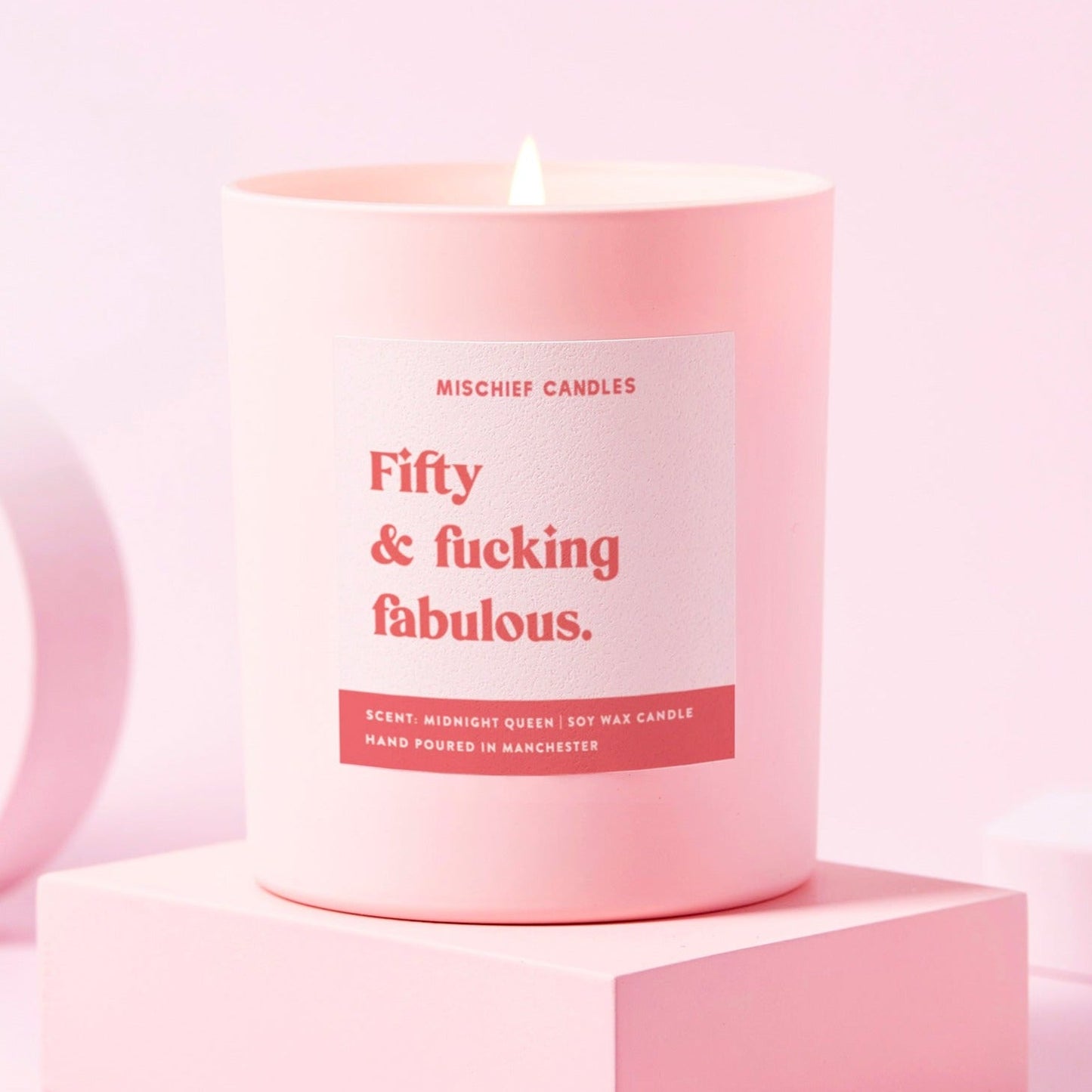 Funny Pink Candle Gift for 50th Birthday by Mischief Candles - Gifts > Birthday Gifts