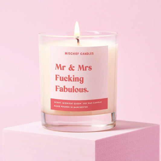 Funny Wedding Gift Candle Mr And Mrs Fabulous - Gifts > Wedding Gifts