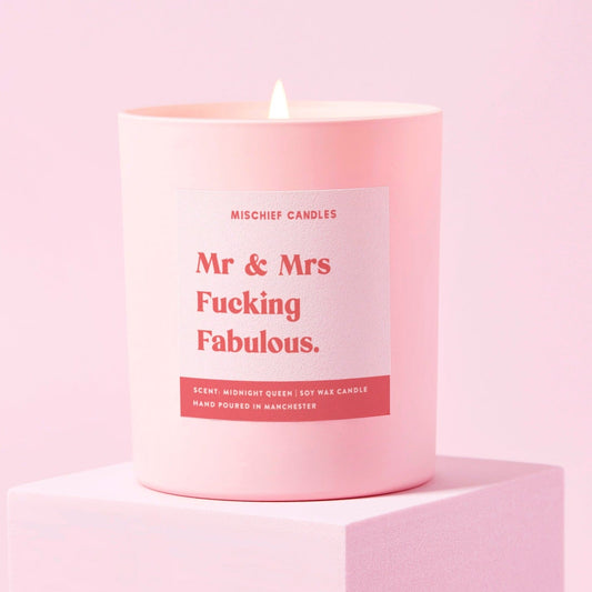 Funny Wedding Gift Candle Mr And Mrs Fabulous - Gifts > Wedding Gifts