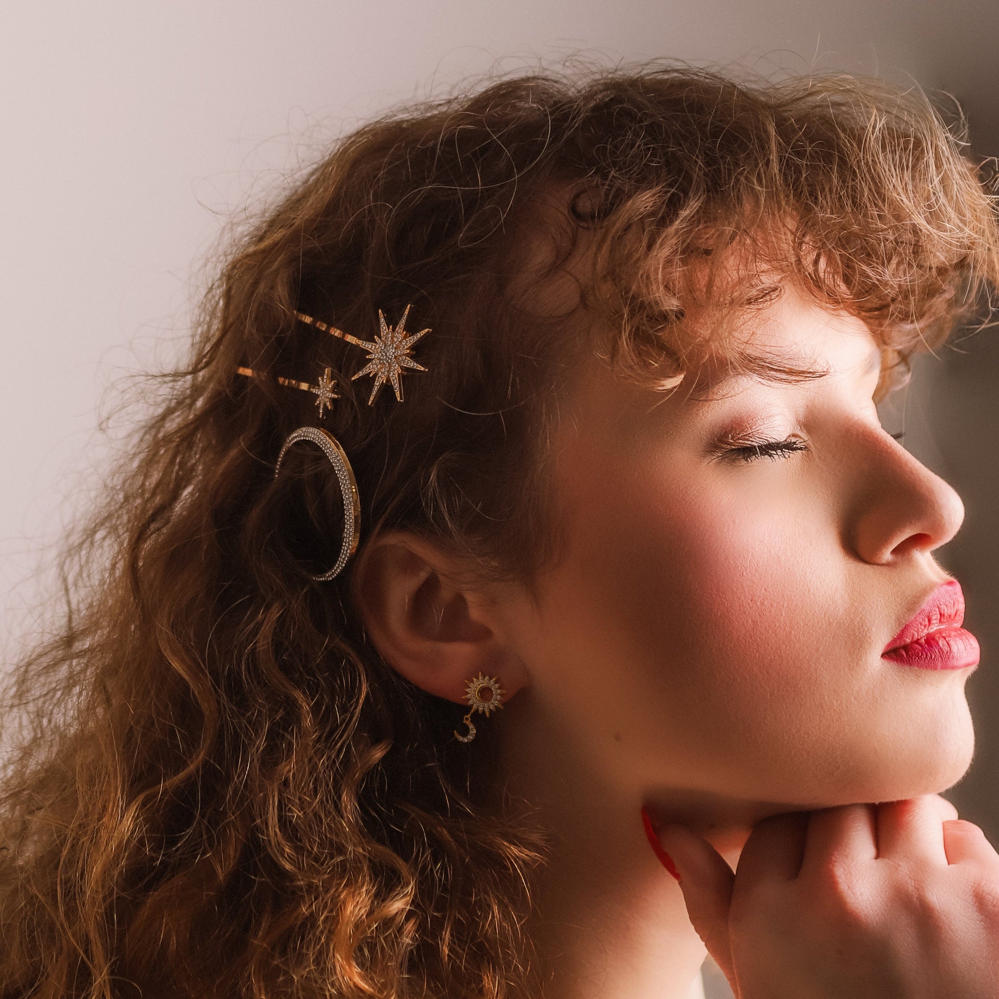 Juno Moon & Star Hair Clip Set | Gold - Hair Clip