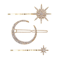 Ensemble de pinces à cheveux Juno Moon & Star | Doré