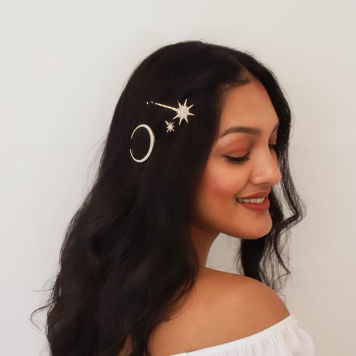 Juno Moon & Star Hair Clip Set | Gold - Hair Clip