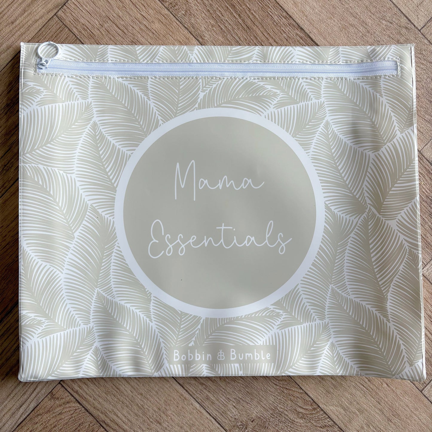 Hospital Bag Organiser Pouches - Unisex Beige Leaf Print - Baby & Toddler