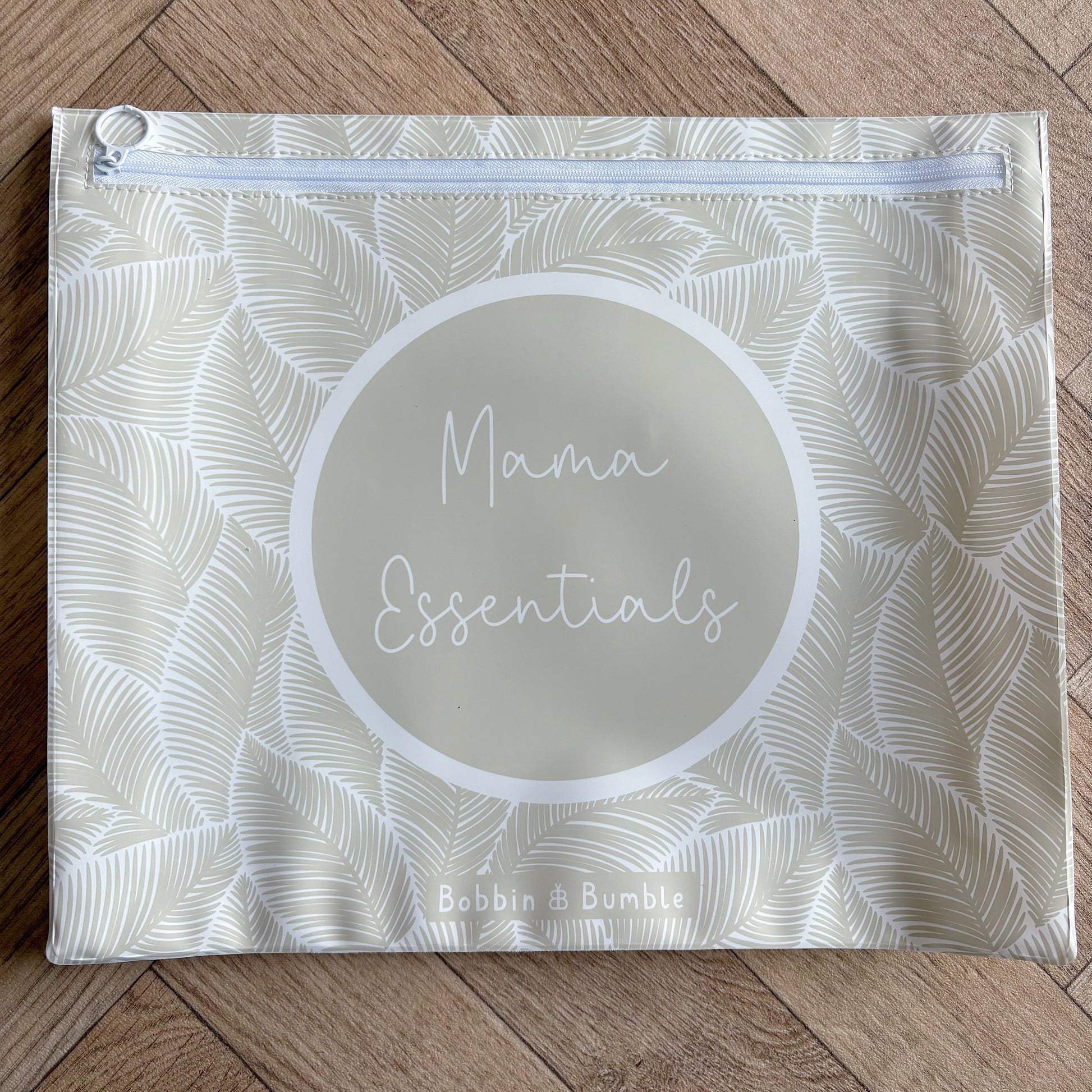 Hospital Bag Organiser Pouches - Unisex Beige Leaf Print - Baby & Toddler