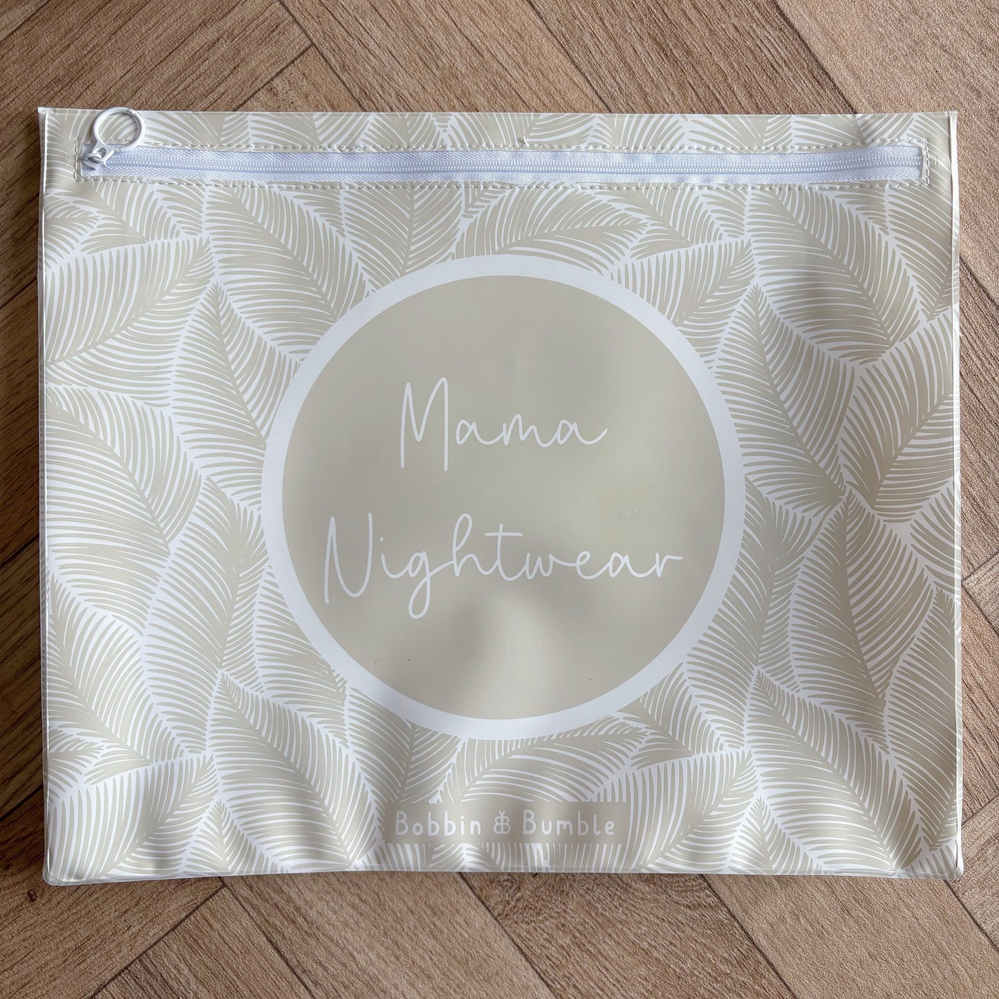 Hospital Bag Organiser Pouches - Unisex Beige Leaf Print - Baby & Toddler