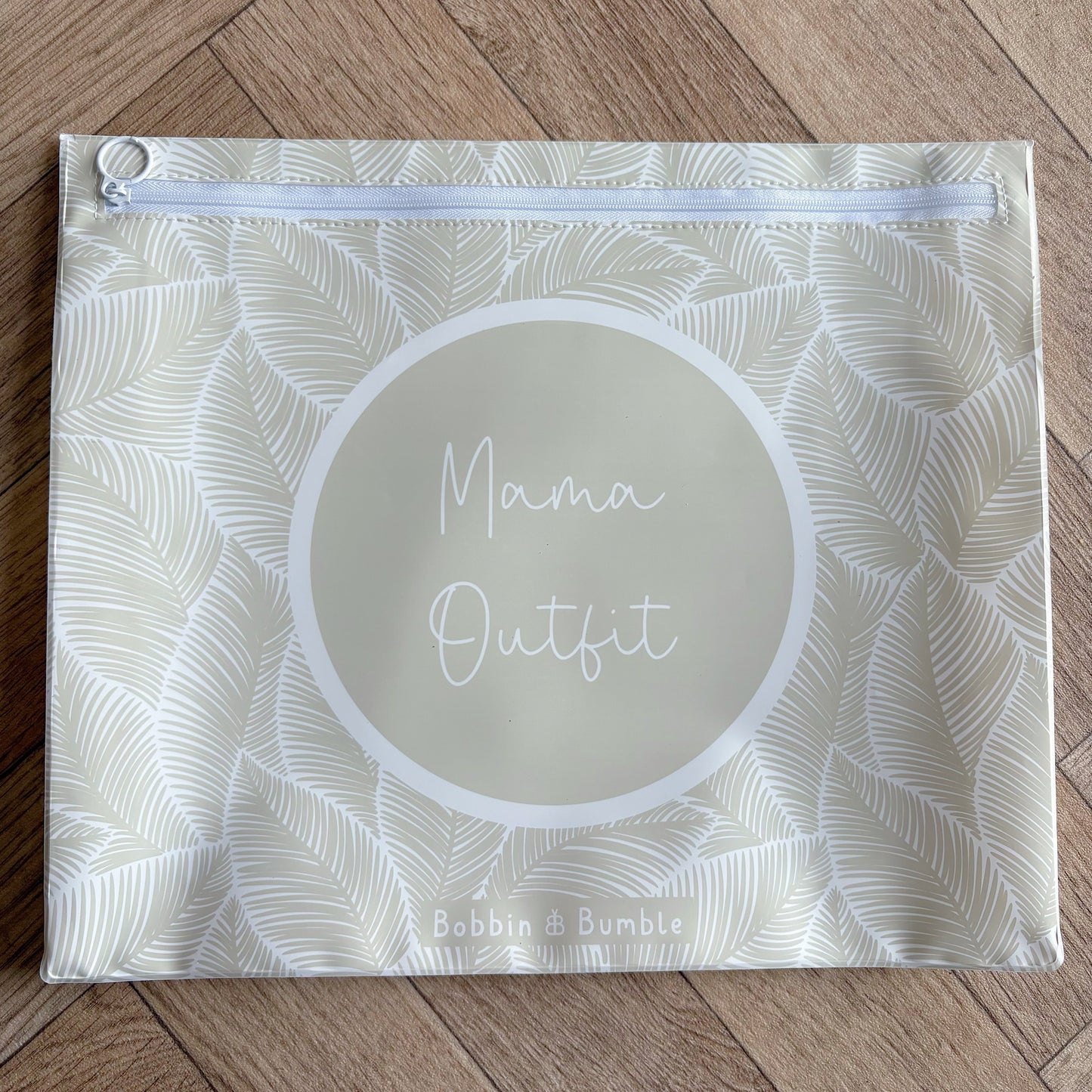 Hospital Bag Organiser Pouches - Unisex Beige Leaf Print - Baby & Toddler