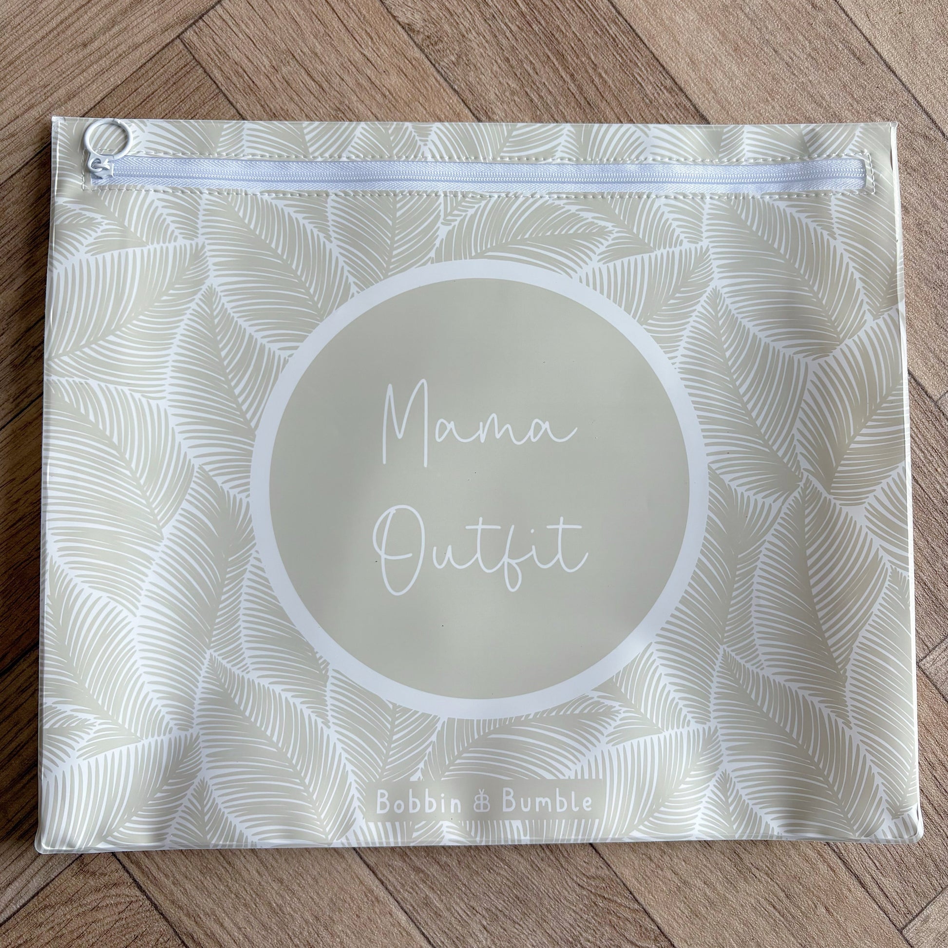 Hospital Bag Organiser Pouches - Unisex Beige Leaf Print - Baby & Toddler