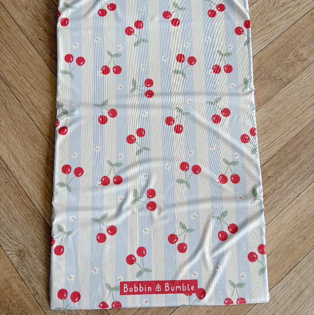 Travel Changing Mat - Cherry Stripe - Changing Mats