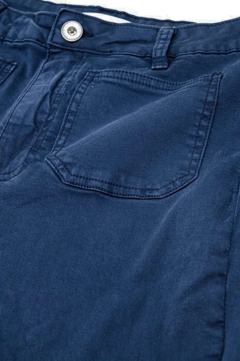 Navy Skinny Flared Jeans With Front Pocket Detail - Jeans