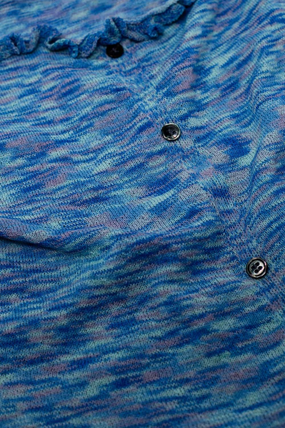 Off The Shoulder Cropped Knitted Top in Blue - Jumpers