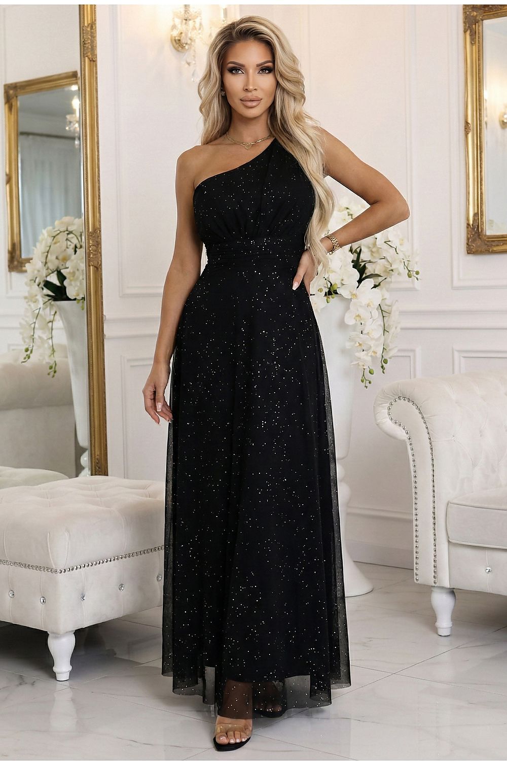 Numoco One-Shoulder Dress for Elegant Occasions black one-size-fits-all - Dress