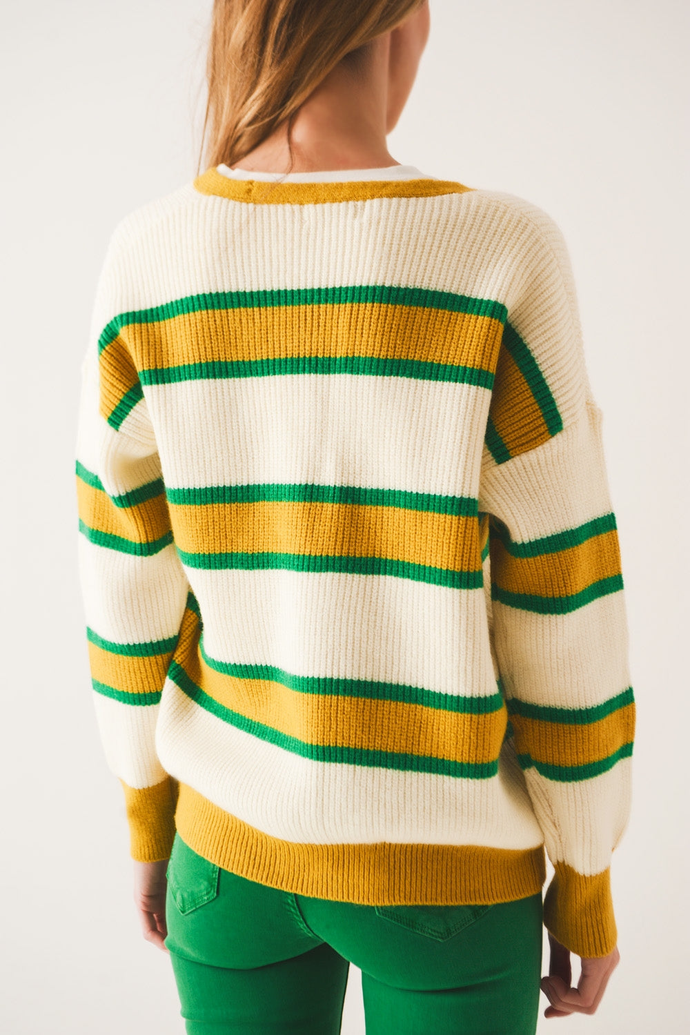 Open front cardi in yellow stripe - Cardigans