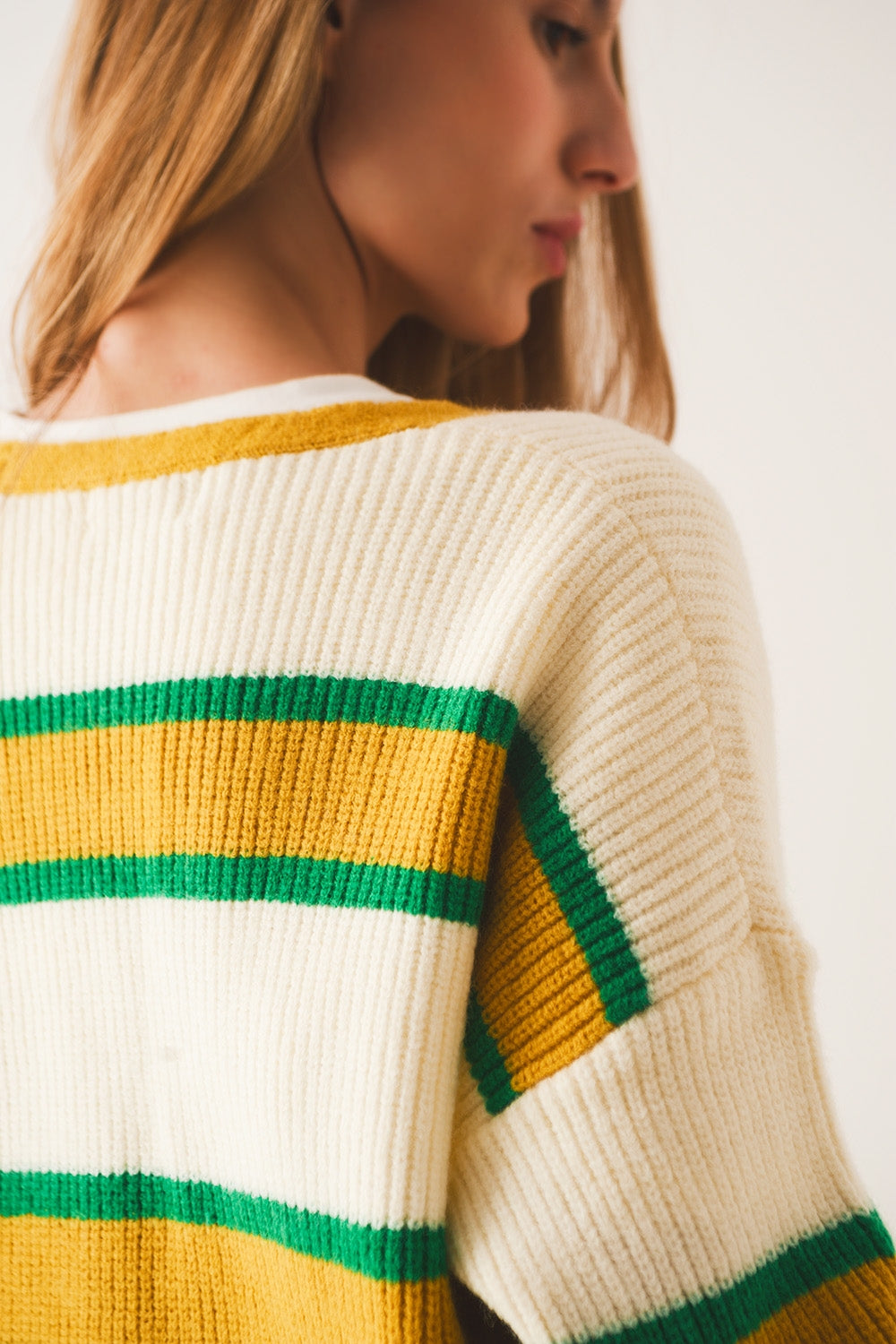 Open front cardi in yellow stripe - Cardigans