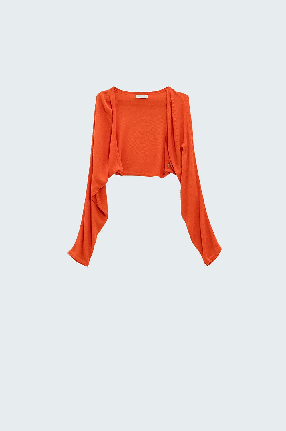 orange fine knit bolero cardigan - Cardigans