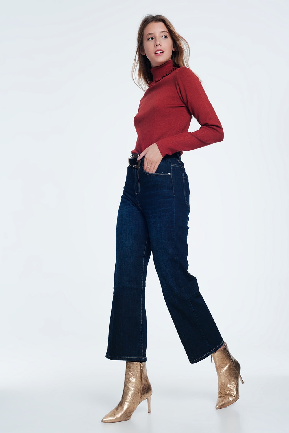 Orange turtleneck sweatshirt - Jumpers