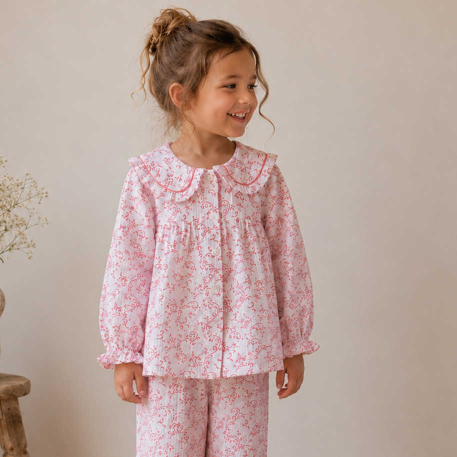 Pink Paisley Organic Muslin Pyjamas