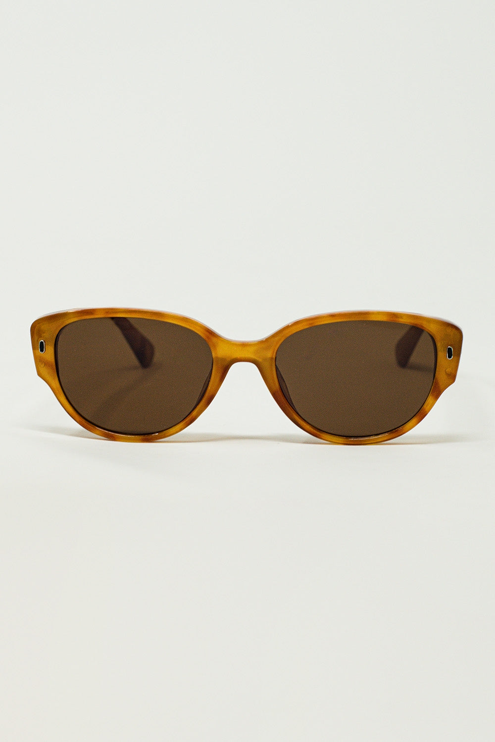 Oval Sunglasses In Light Yellowish Tortoise Shell - Sunglasses