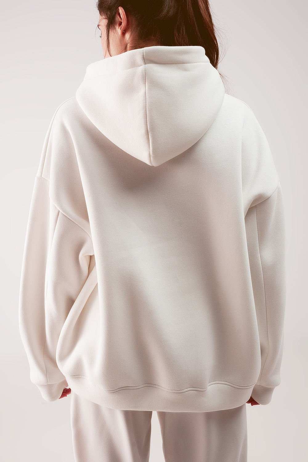 Oversized boyfriend hoodie in cream - Sweaters
