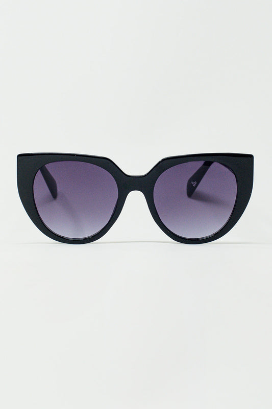 Oversized Cat Eye Sunglasses With Wide Rim in Black - Sunglasses