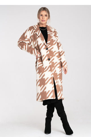 Figl Oversized Checked Wool Coat for Women