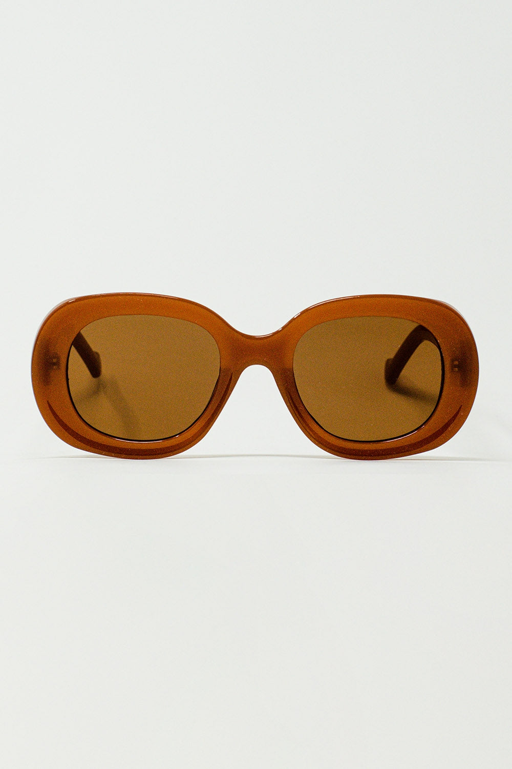 Oversized Circular Sunglasses in brown - Sunglasses