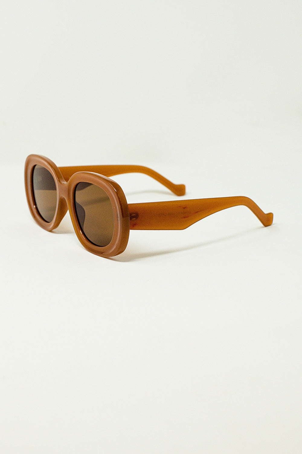 Oversized Circular Sunglasses in brown - Sunglasses
