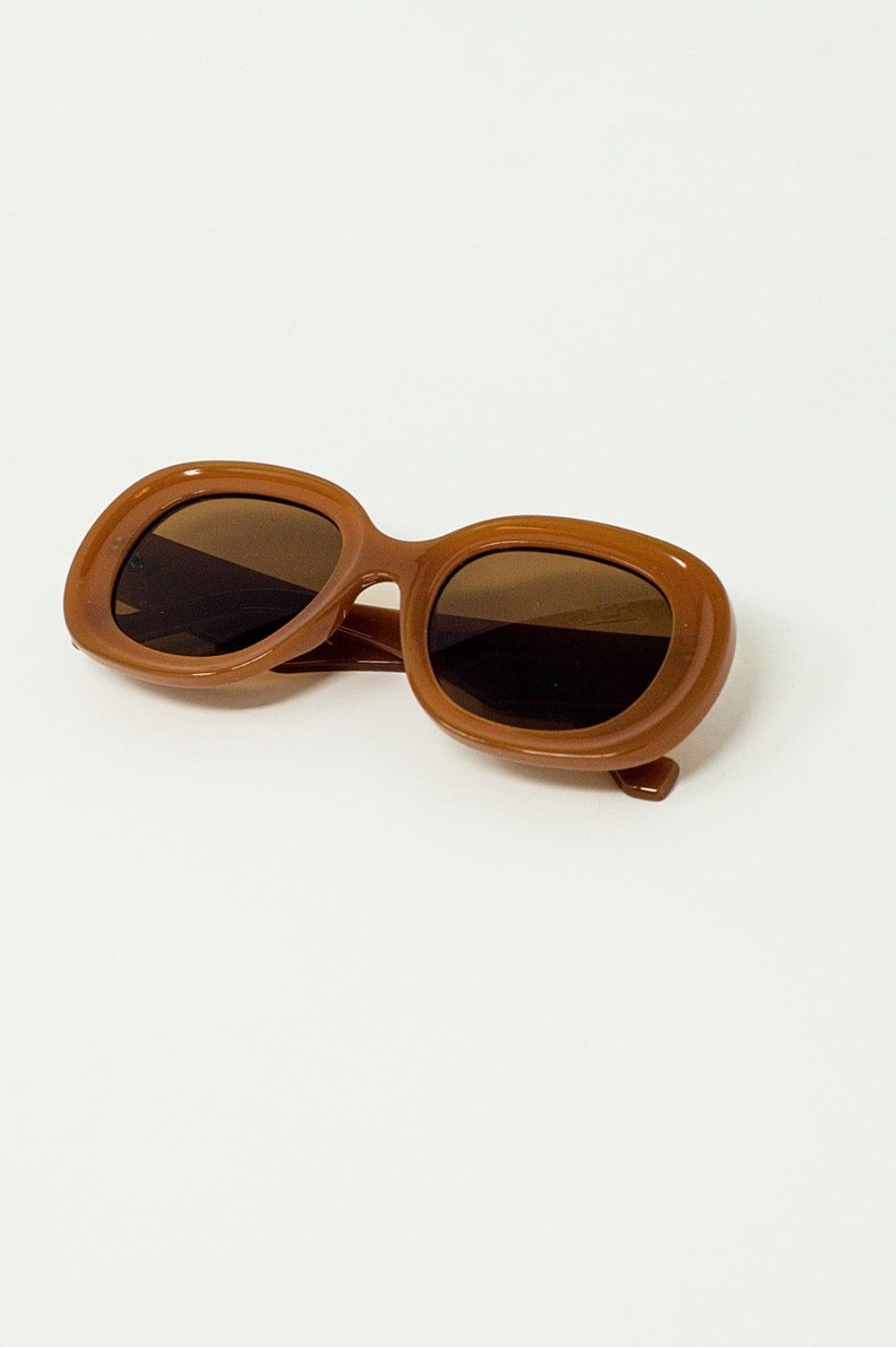 Oversized Circular Sunglasses in brown - Sunglasses