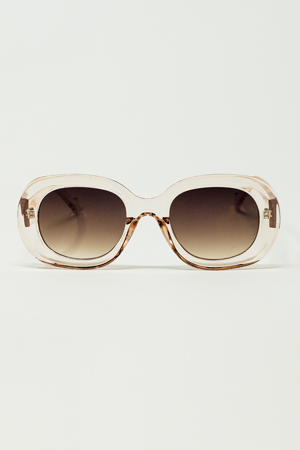 Oversized Circular Sunglasses in translucent white - Sunglasses