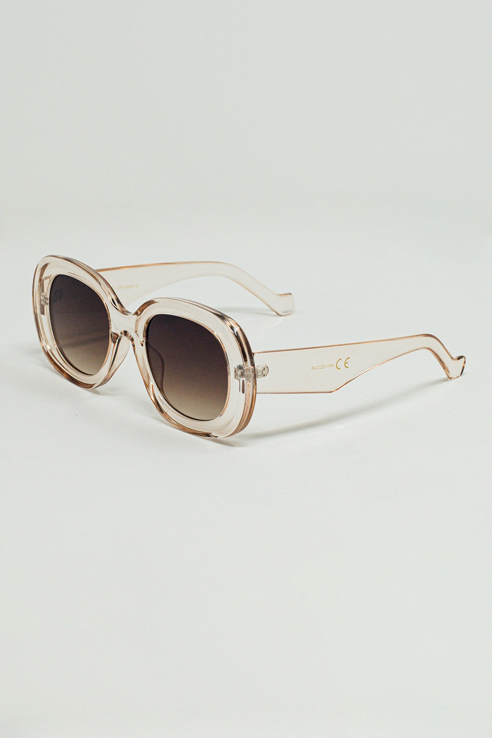 Oversized Circular Sunglasses in translucent white - Sunglasses