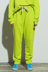 Oversized Jogger with Tie Waist in lime