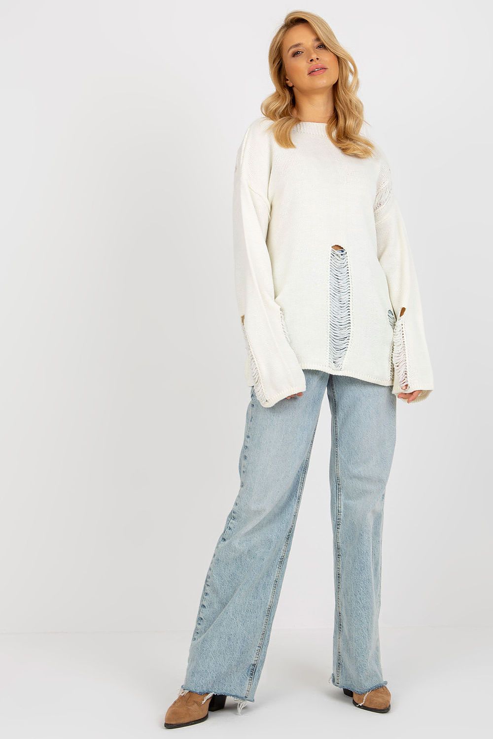Badu Oversized Knitted Jumper Wide Sleeves - Sweaters