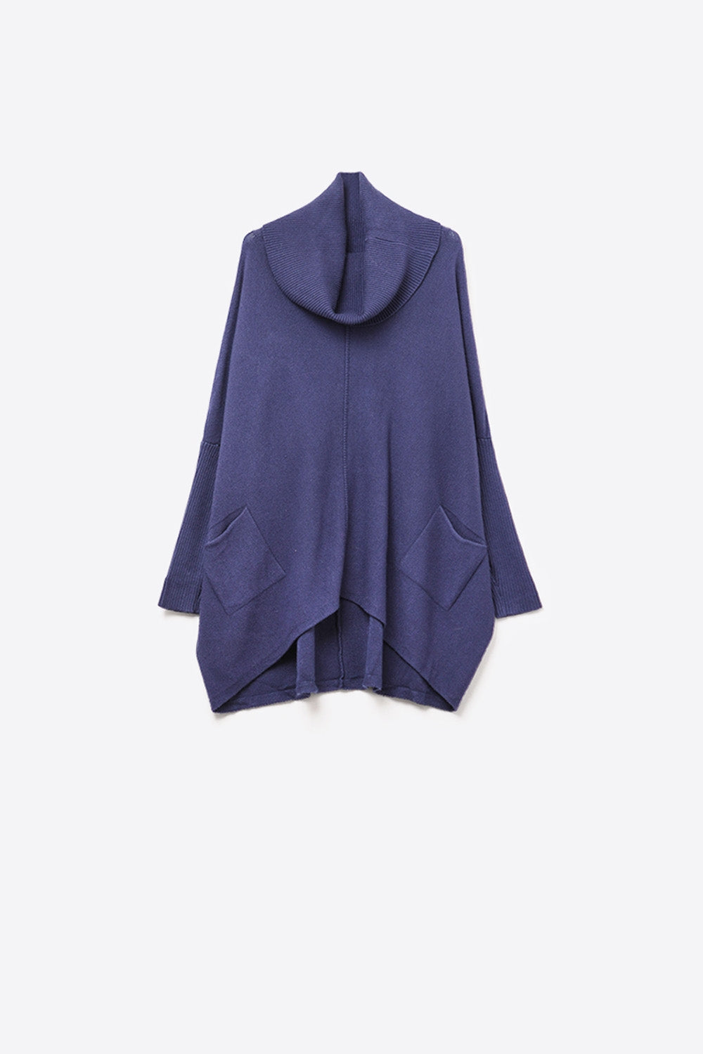 Oversized navy sweater with front pockets - Sweaters