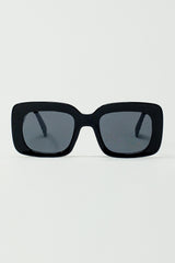 Oversized Oval Sunglasses With Side Detail in Black